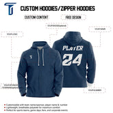 Custom Blue Leaves Loose Fit Zipper Cardigan Hoodie Sweatshirt
